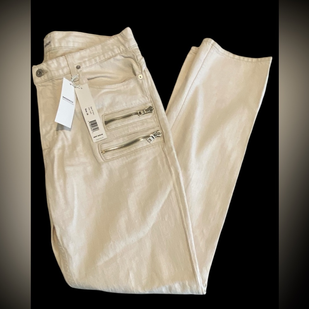 HUDSON | Men's Hudson Broderick Button Up jean Front Zip Linen Jeans NWT 36x33 - Picture 13 of 13